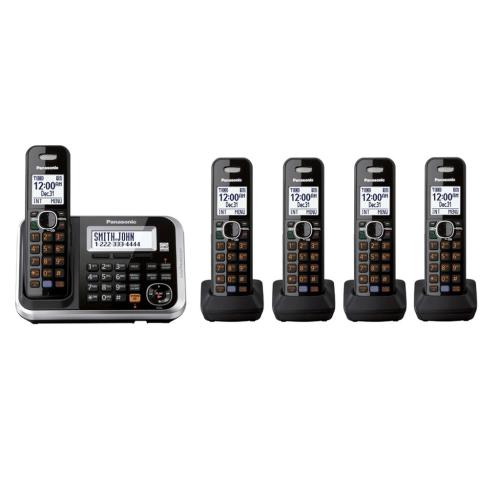 KX-TG6845B Expandable Digital Phone With Answering Machine 5 Cordless Handsets picture 1