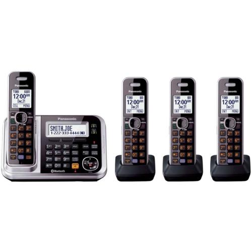 KX-TG7874S Link2cell Bluetooth Enabled Phone With Answering Machine 4 Cordless Handsets picture 1