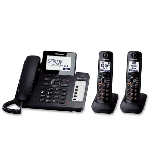 KX-TG6672B Expandable Digital Phone With Large Lcd And Answering Machine 1 Corded, 2 Cordless Handsets picture 1