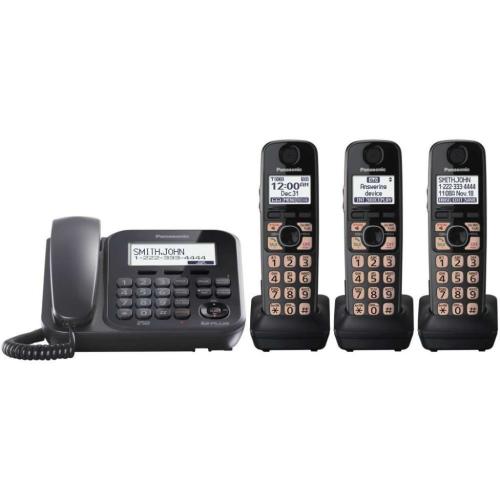 KX-TG4773B Expandable Digital Phone With Answering Machine 1 Corded, 3 Cordless Handsets picture 1