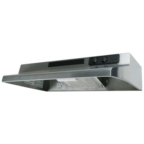 DS1308 30-Inch Designer Series Under Cabinet Convertible Range Hood With Light In Stainless Steel