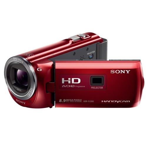 HDRPJ380/R High Definition Projector Handycam Camcorder; Red