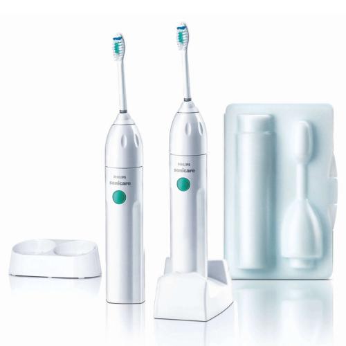 HX5352/46 Sonicare Essence Two Rechargeable Sonicare Toothbrushes Hx5352 1 Mode 2 Brush Heads 1 Hard Travel Case
