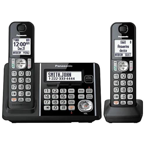 KXTG3752B Panasonic Cordless Phone With 2 Handsets