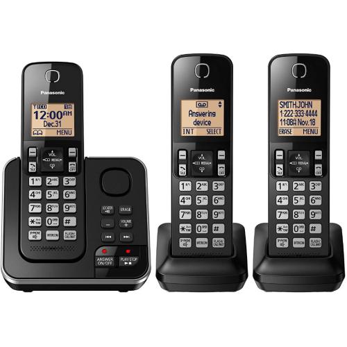 KXTG633SK Dect 6.0 Plus 3-Handset Digital Cordless Phone