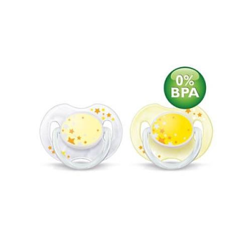SCF176/18 Avent Night Time Pacifiers 0-6M Bpa-