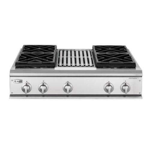 ZGU36N4DH5SS Ge Monogram 36" Professional Gas Cooktop With 4 Burners And Griddle (Natural Gas)